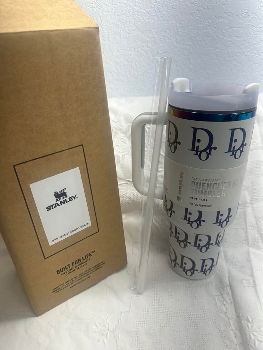 Stanley 40 oz Quencher H2.0  Dior Style Pattern New in box. B-356